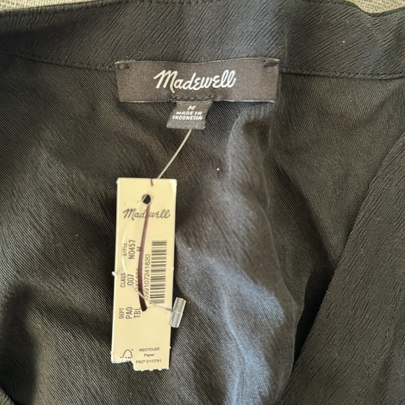 Madewell V Neck Button Front Shirt NO457 Black M - Picture 7 of 8